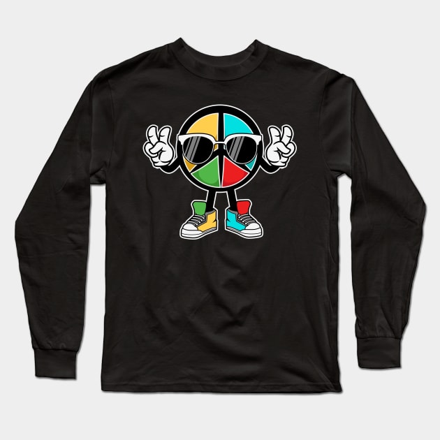 Peace sign hand Cool Glasses Long Sleeve T-Shirt by ssflower